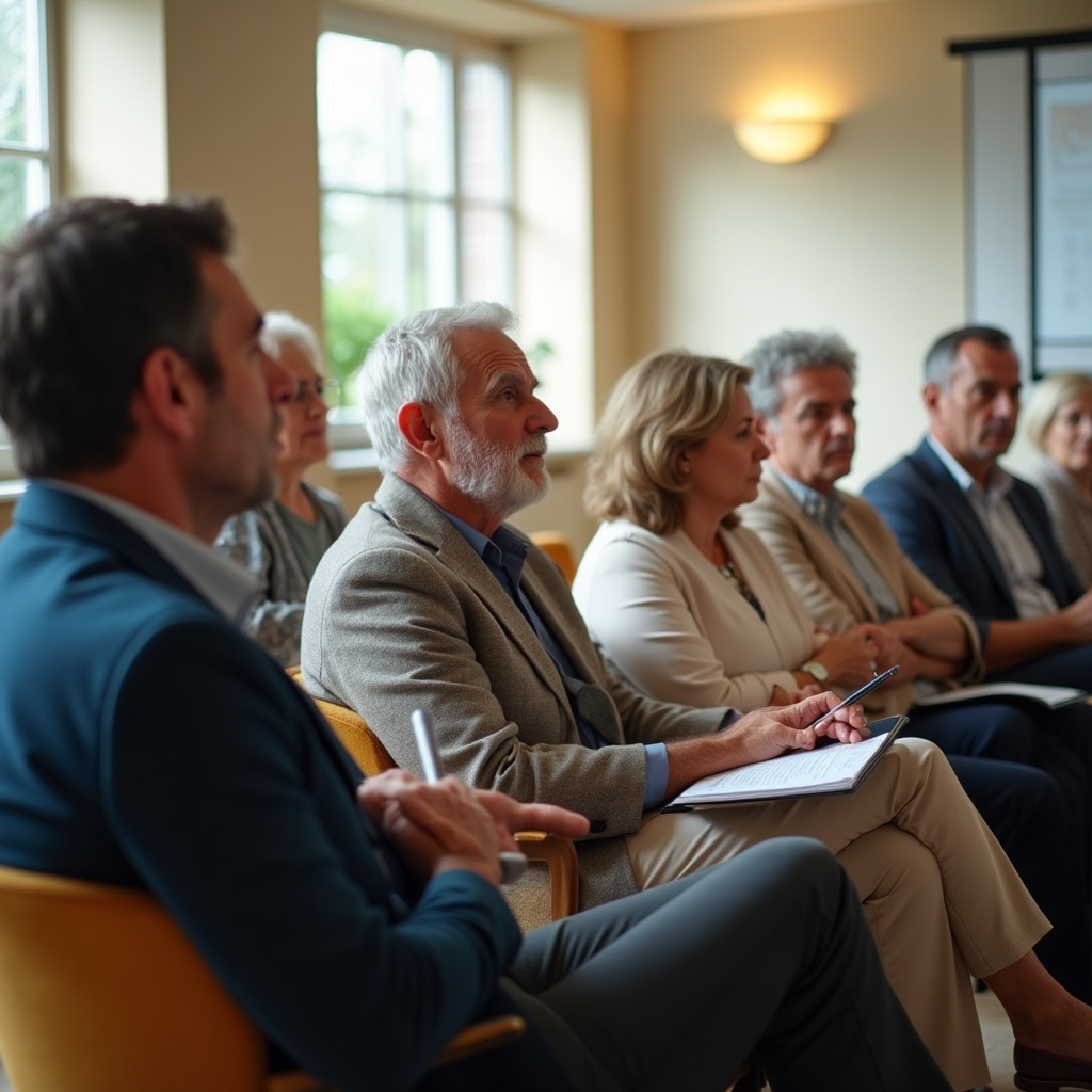 Cittadini italiani durante una sessione educativa sulla sicurezza finanziaria